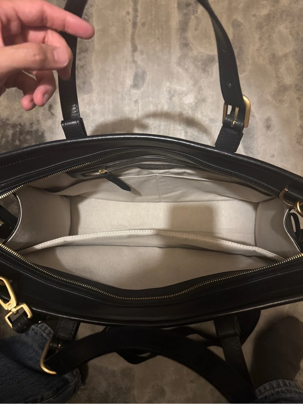 Shinola Large Sibley Satchel Classic Black Leather Men's Tote Bag